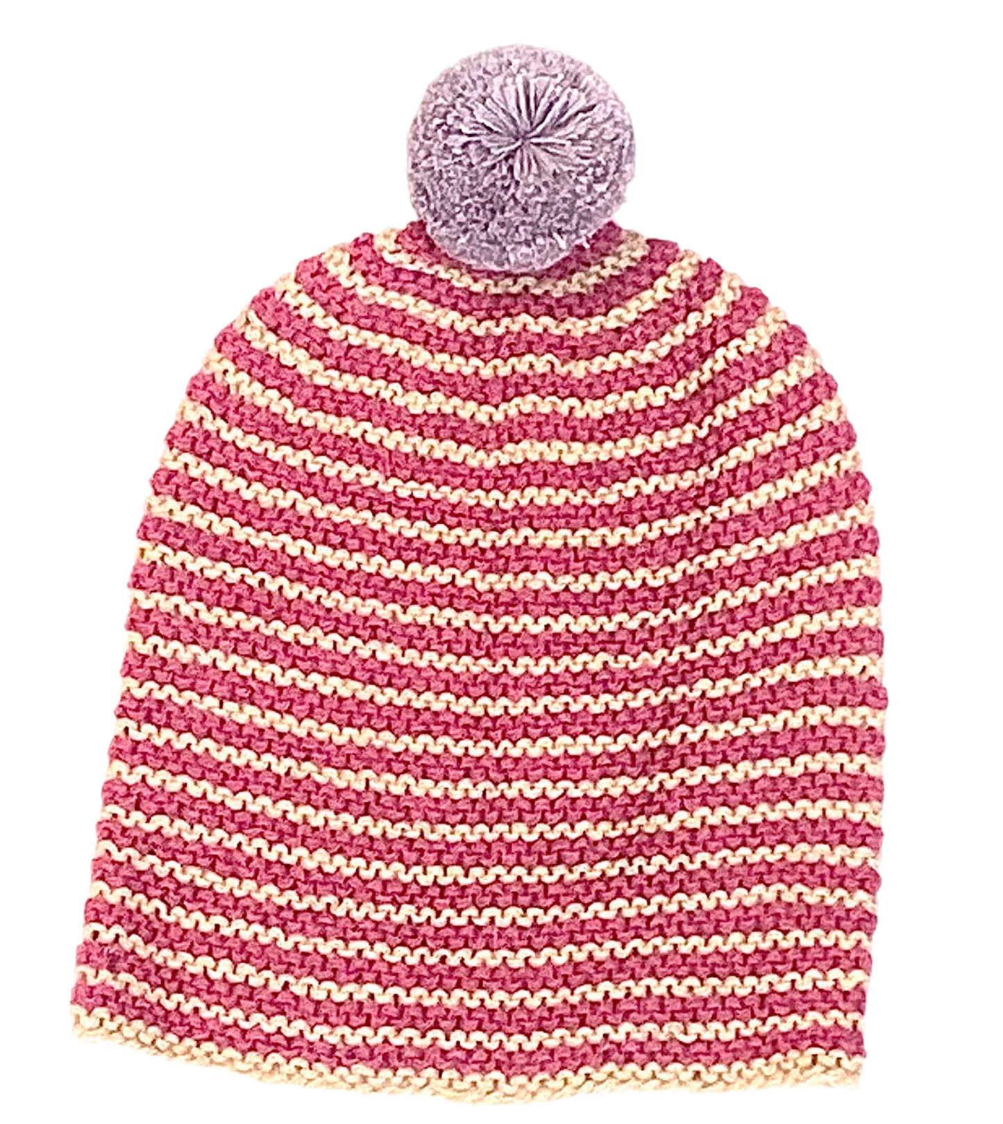 Striped Pom Hat Pink