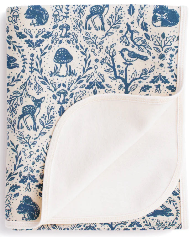 French Terry Blanket - Animal Tapestry Delft Blue