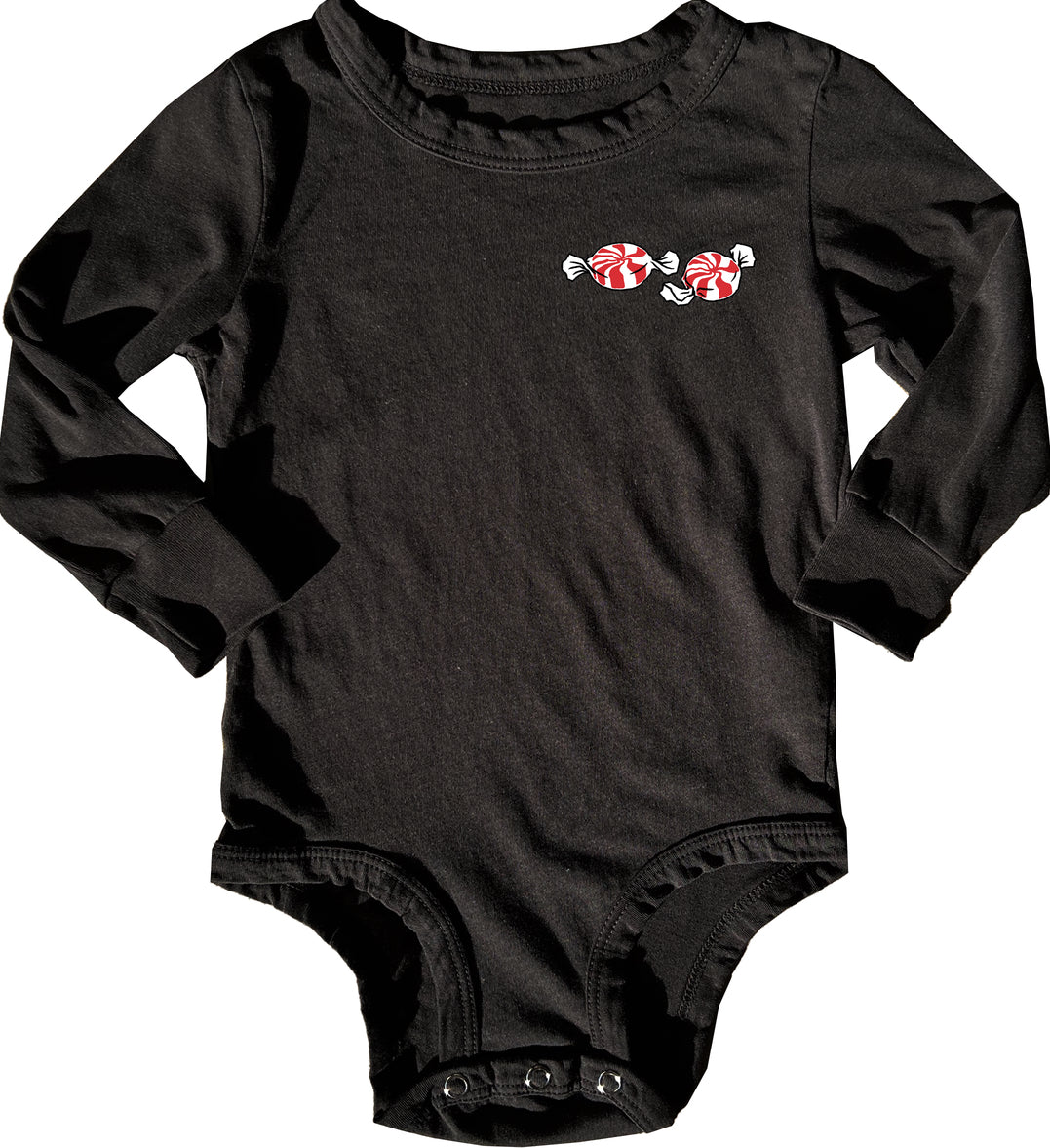 White Stripes Candy LS Onesie