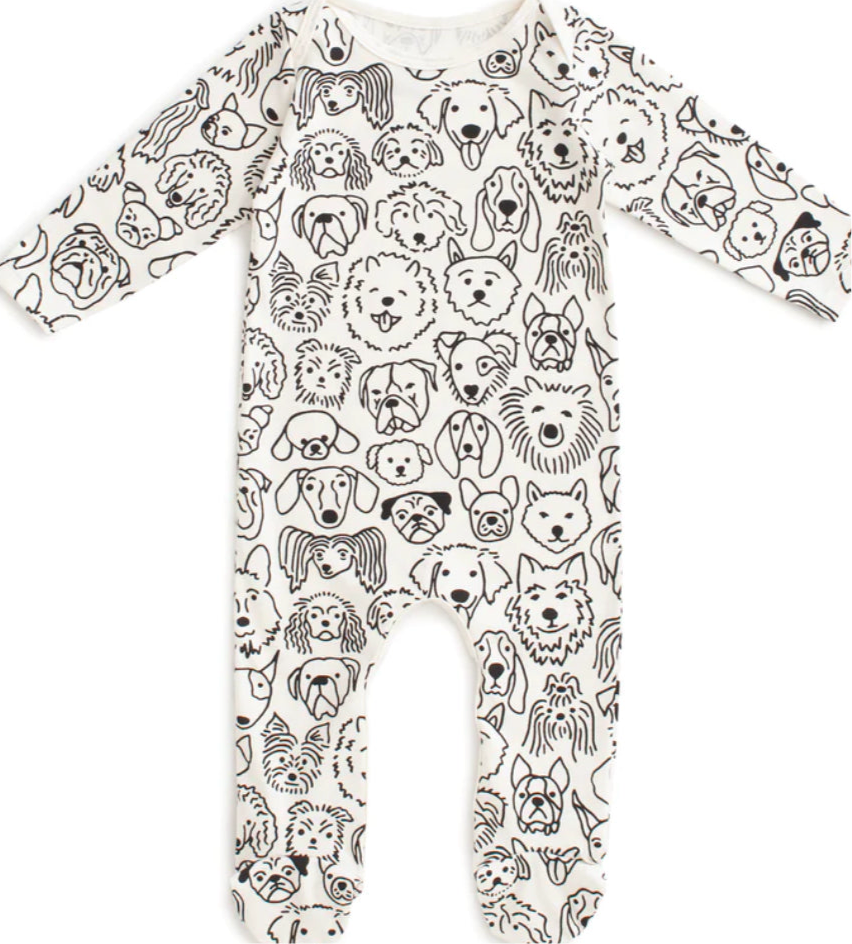 Footed Romper - Dogs