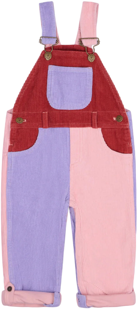 Rosebud Patchwork Corduroy Overalls