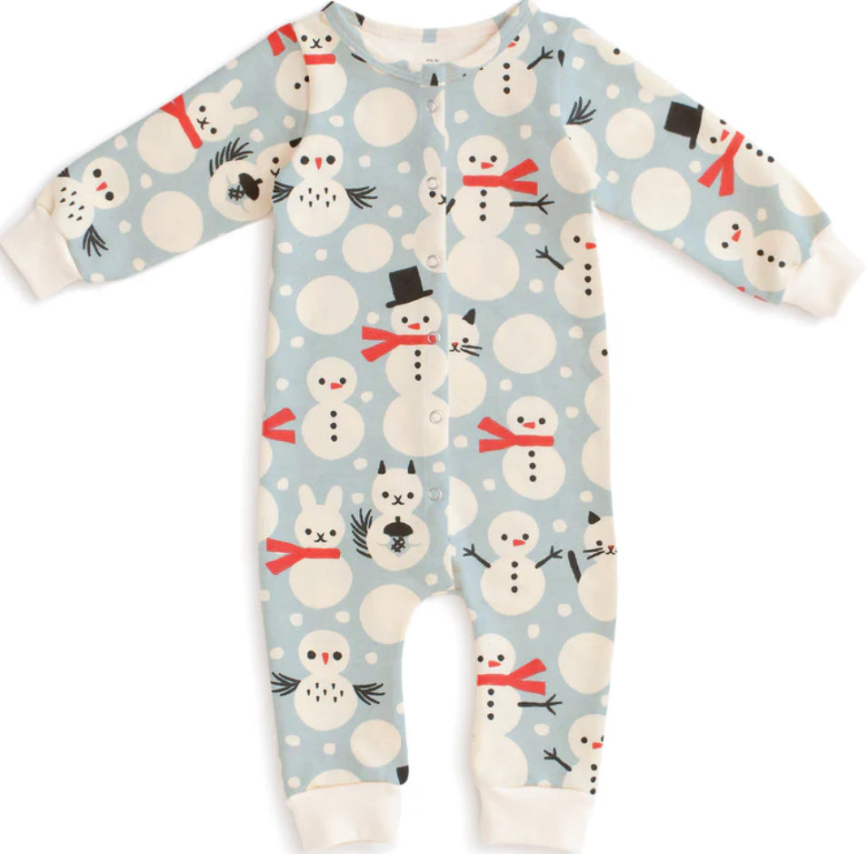 French Terry Jumpsuit - Sky Blue Snow Creatures