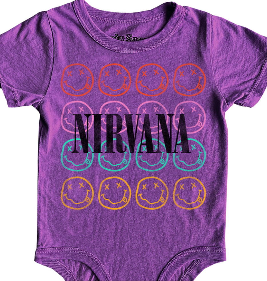 Nirvana Smiley Plum SS Onesie