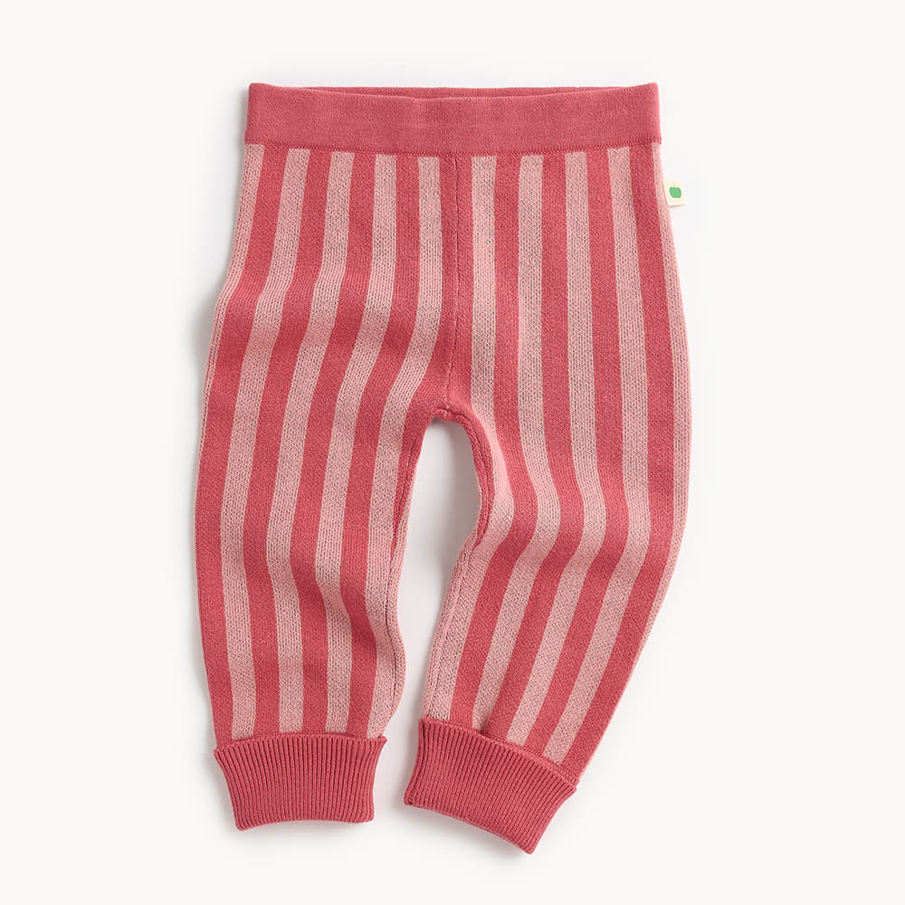 Stripe Knit Trouser - Rosy