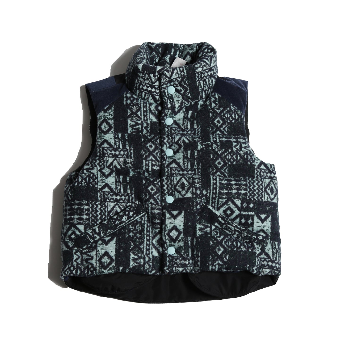Patchwork Puffa Vest - Topaz Mix
