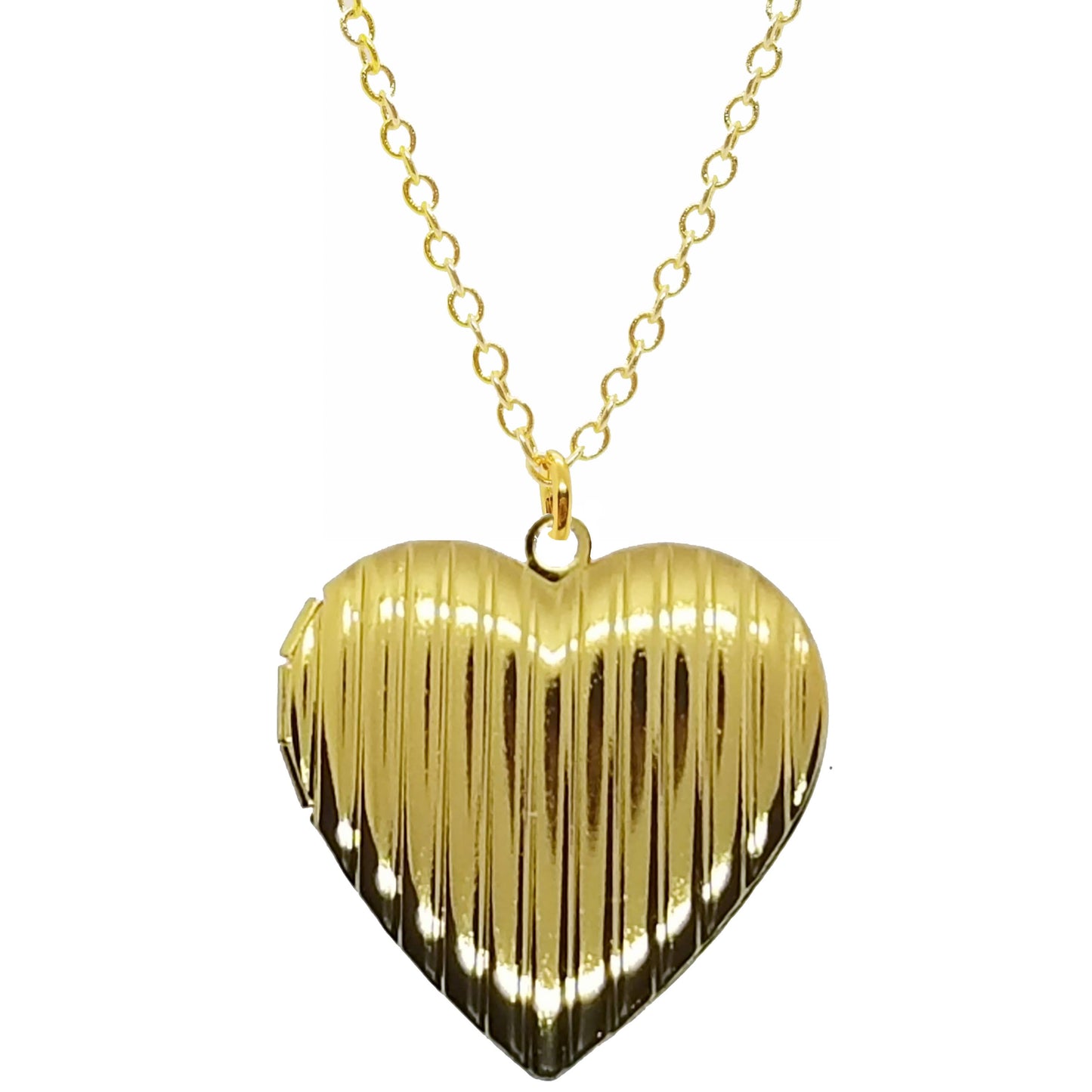 Large Striped Heart Locket