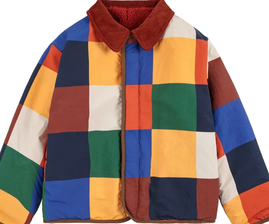 Multi Color Tiles Reversible Sheepskin Jacket