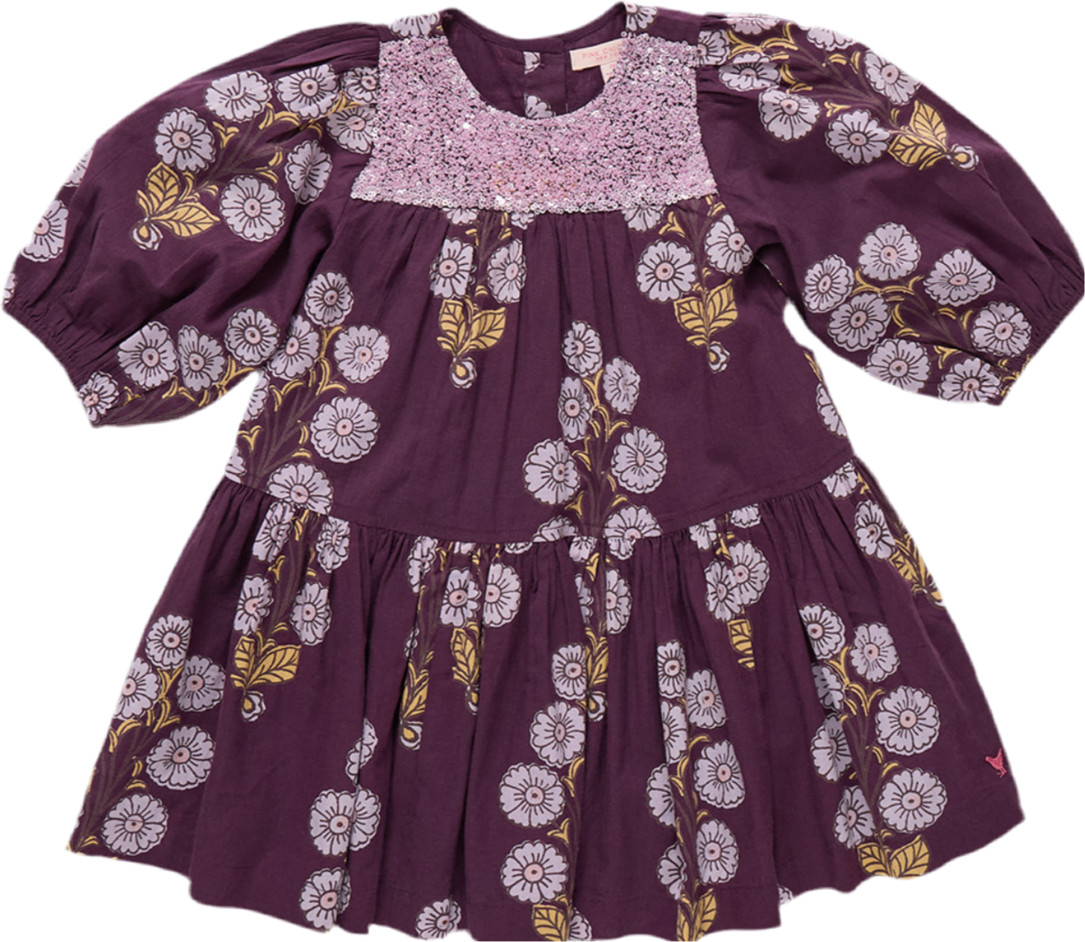 Fiona Dress - Plum Buttercup Floral