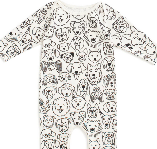 Long Sleeve Romper - Dogs