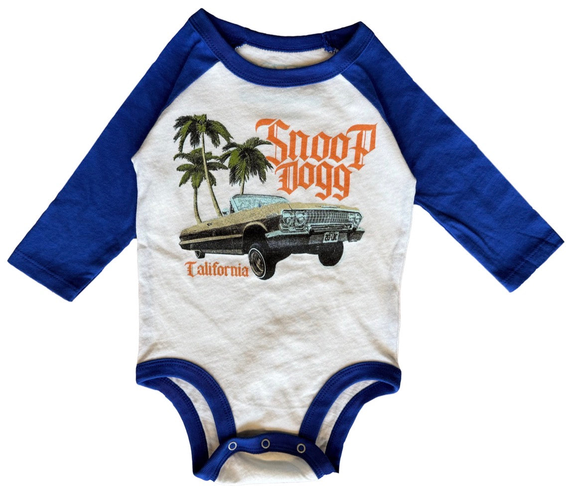 Snoop Dog Cruiser Recycled Raglan LS Onesie