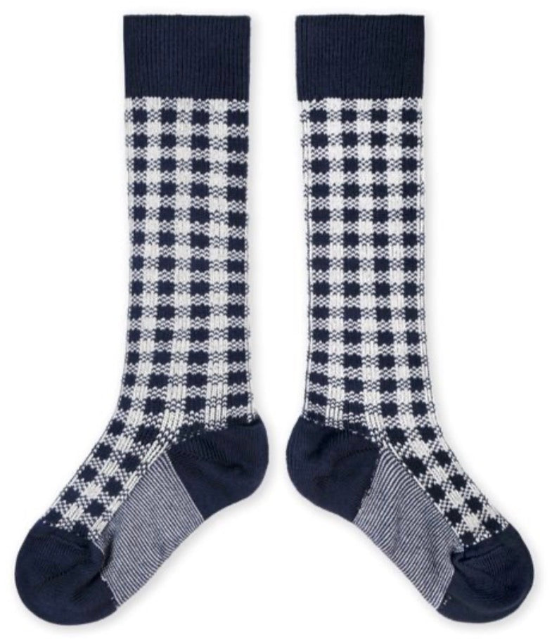 Claude - Gingham Knee High Socks