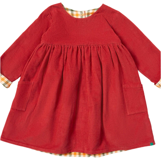 Holly Berry Reversible Corduroy Pocket Dress