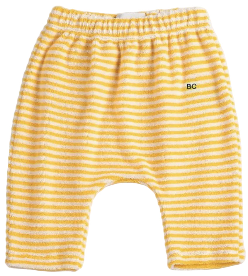 Yellow Stripes Terry Cloth Harem Pants