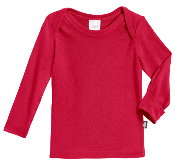 Organic Cotton Baby Rib Long Sleeve Lap Tee - Bright Light Pink