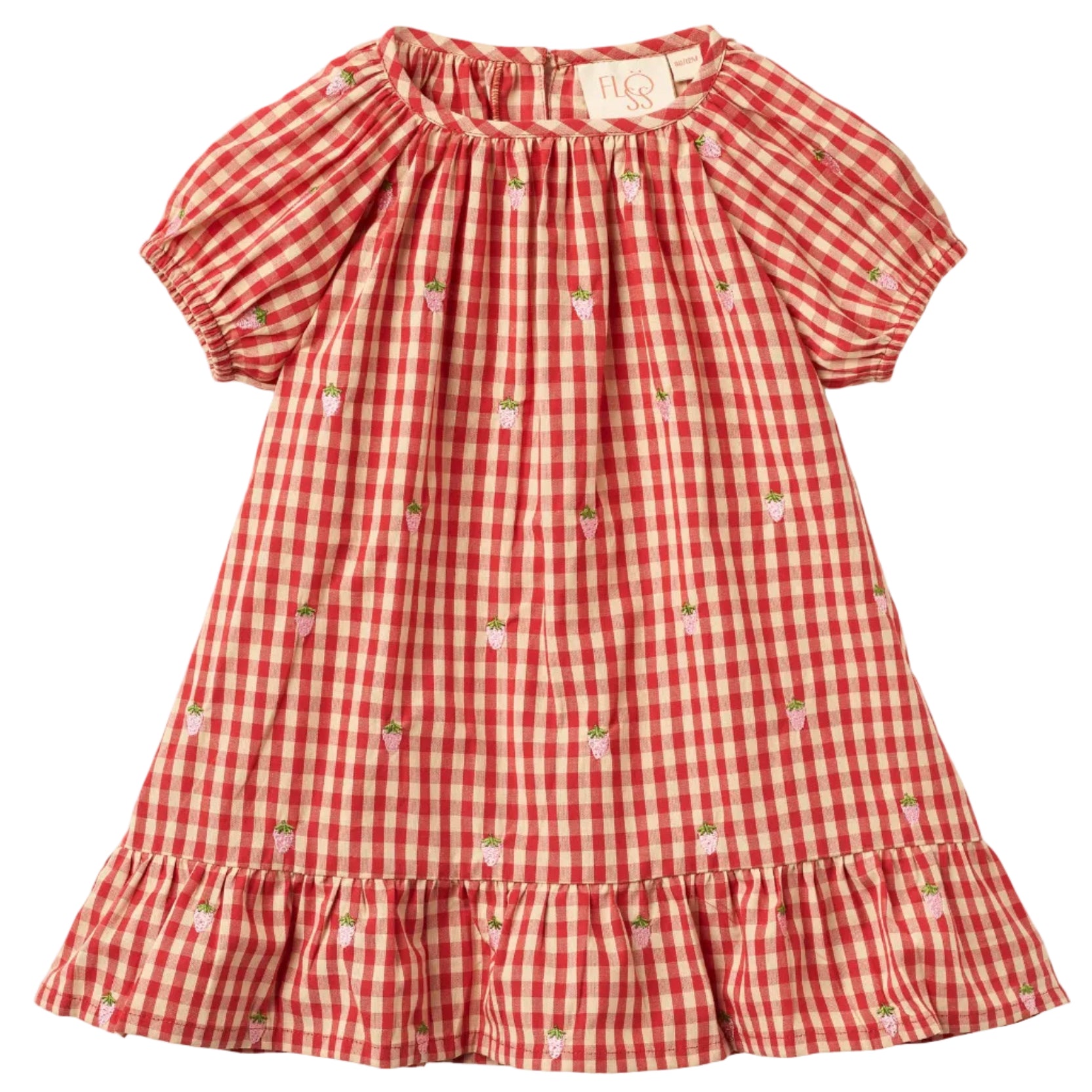 Molly Pineberry Dress - Red/Pink Berry Gingham