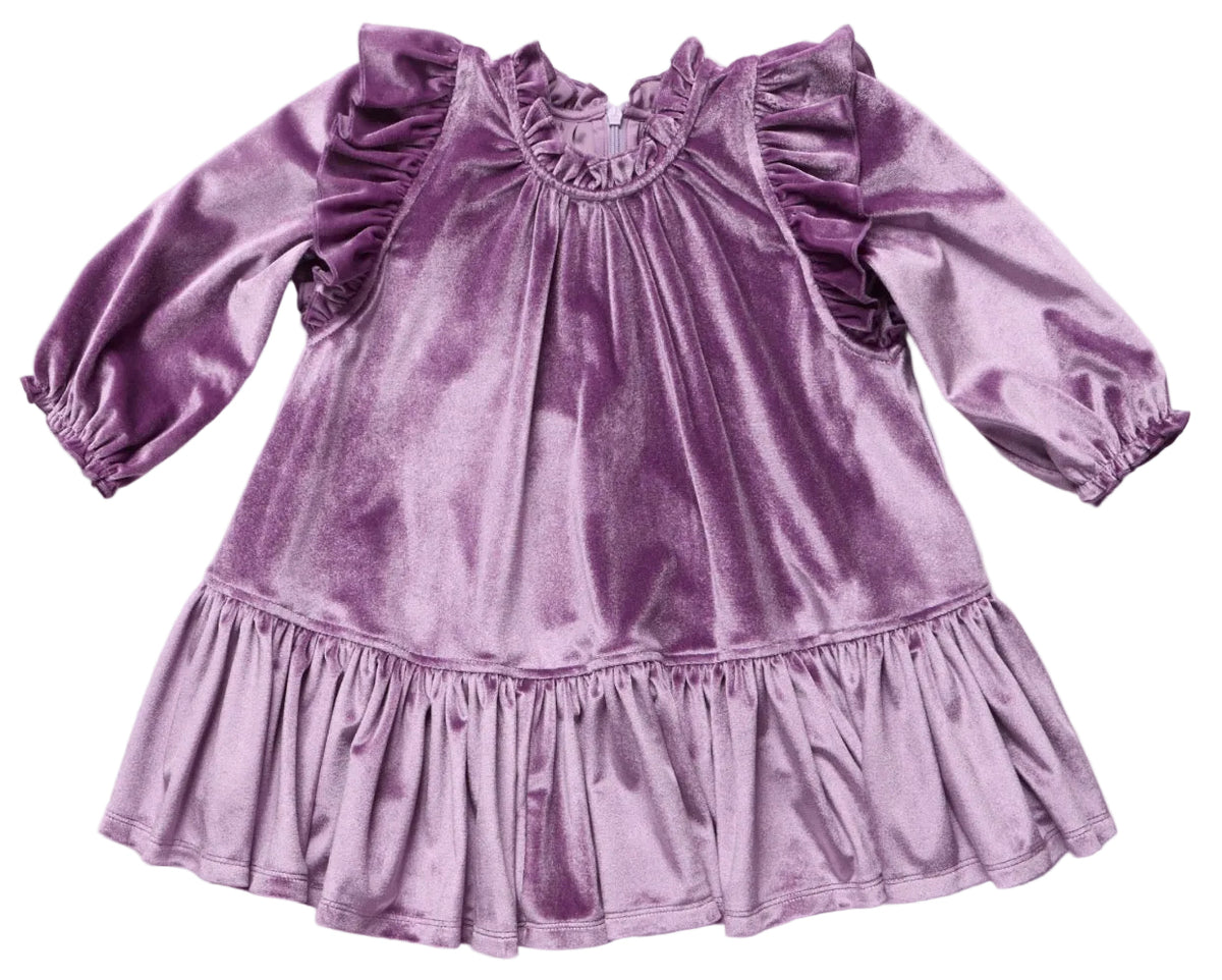 Velour Harper Dress - Lavender