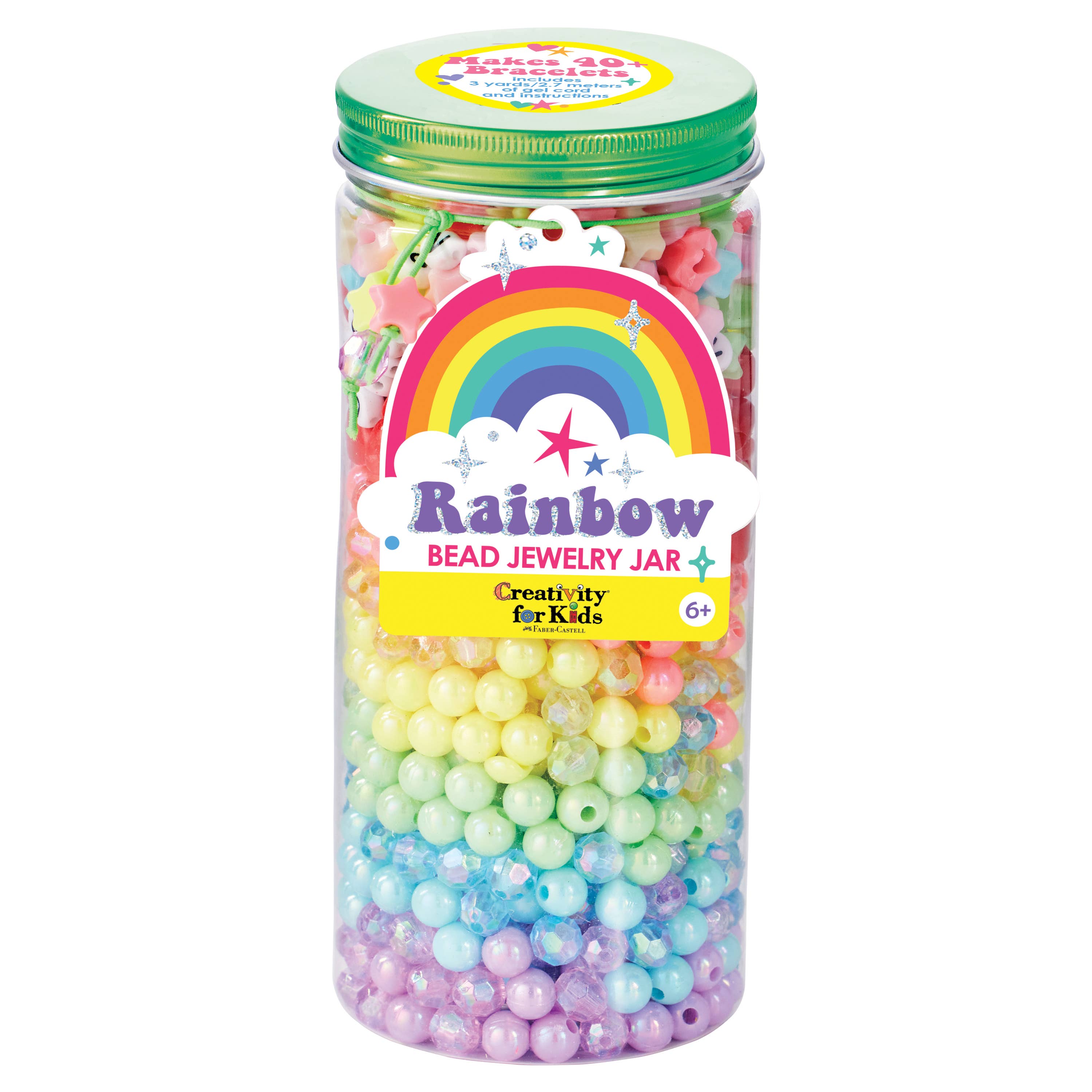 Bead Jewelry Jar Rainbow - DIY Bracelet Craft Kit