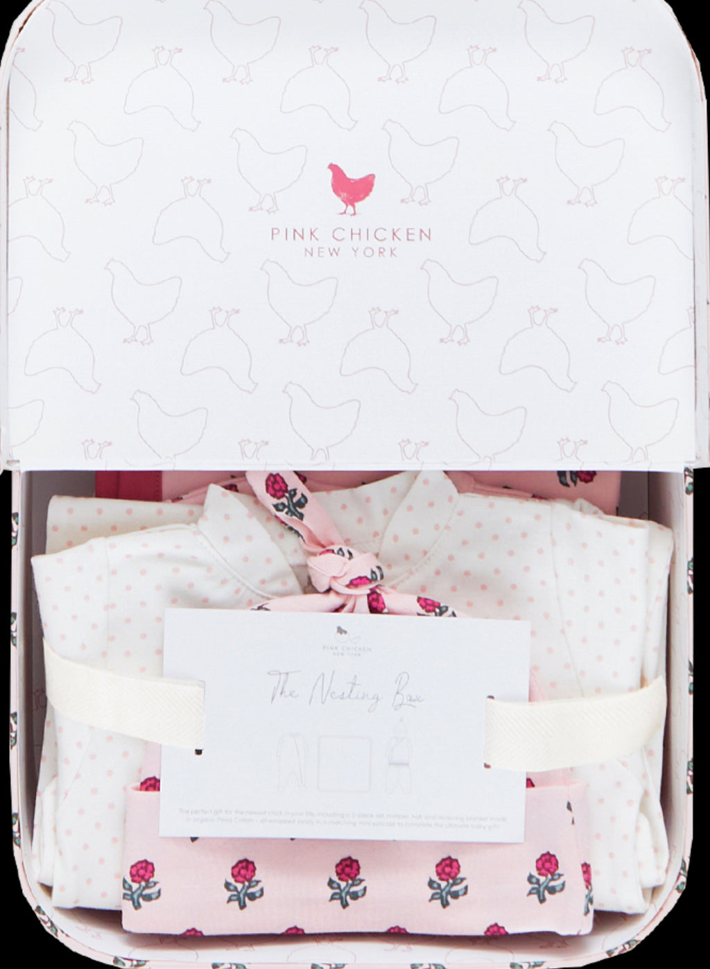 Nesting Box Baby Take Home Set - Light Pink Tiny Flower Block Print
