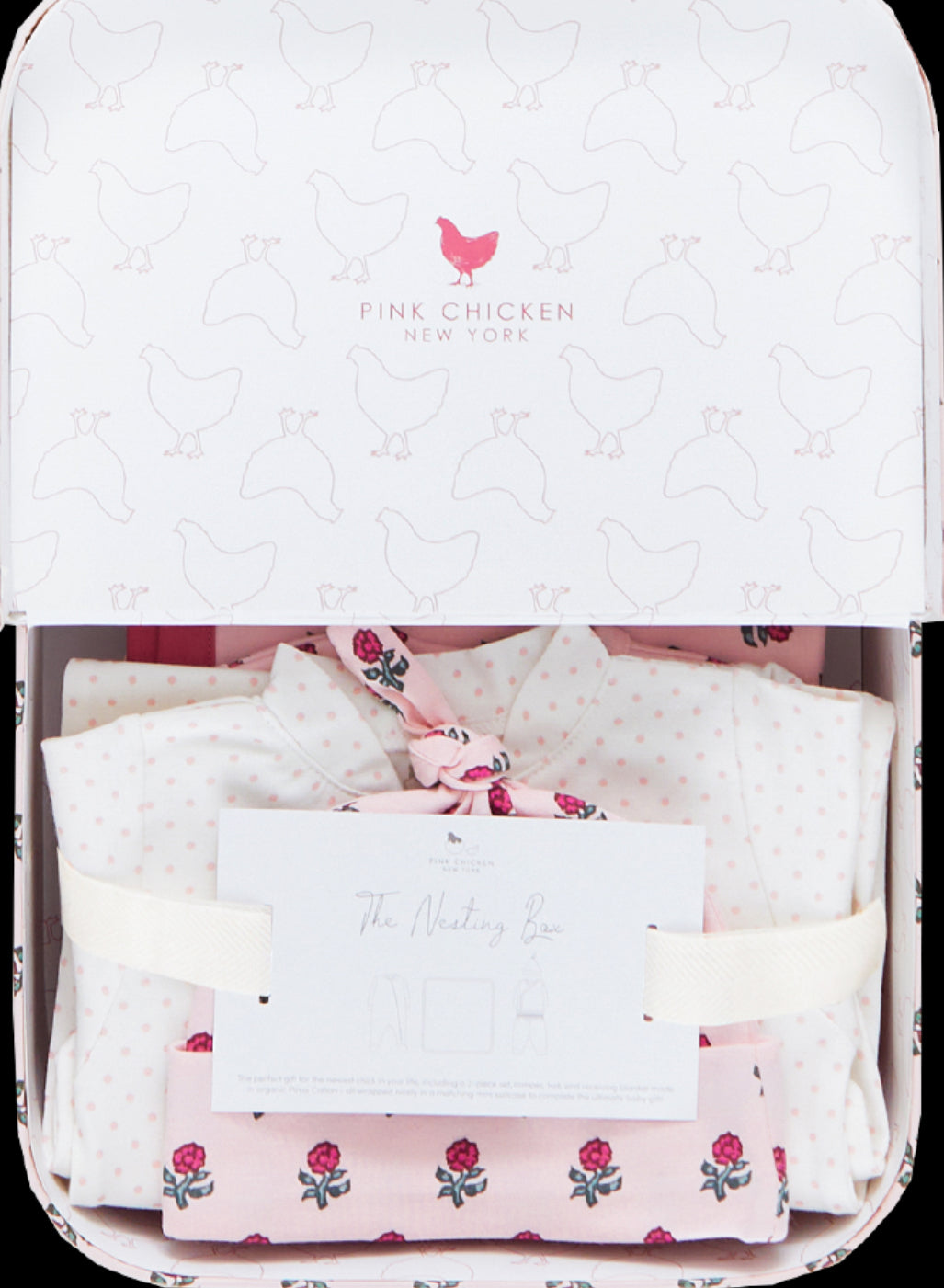 Nesting Box Baby Take Home Set - Light Pink Tiny Flower Block Print