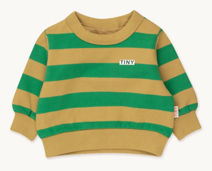 Stripes Baby Sweatshirt - Green Ochre/Pine Green