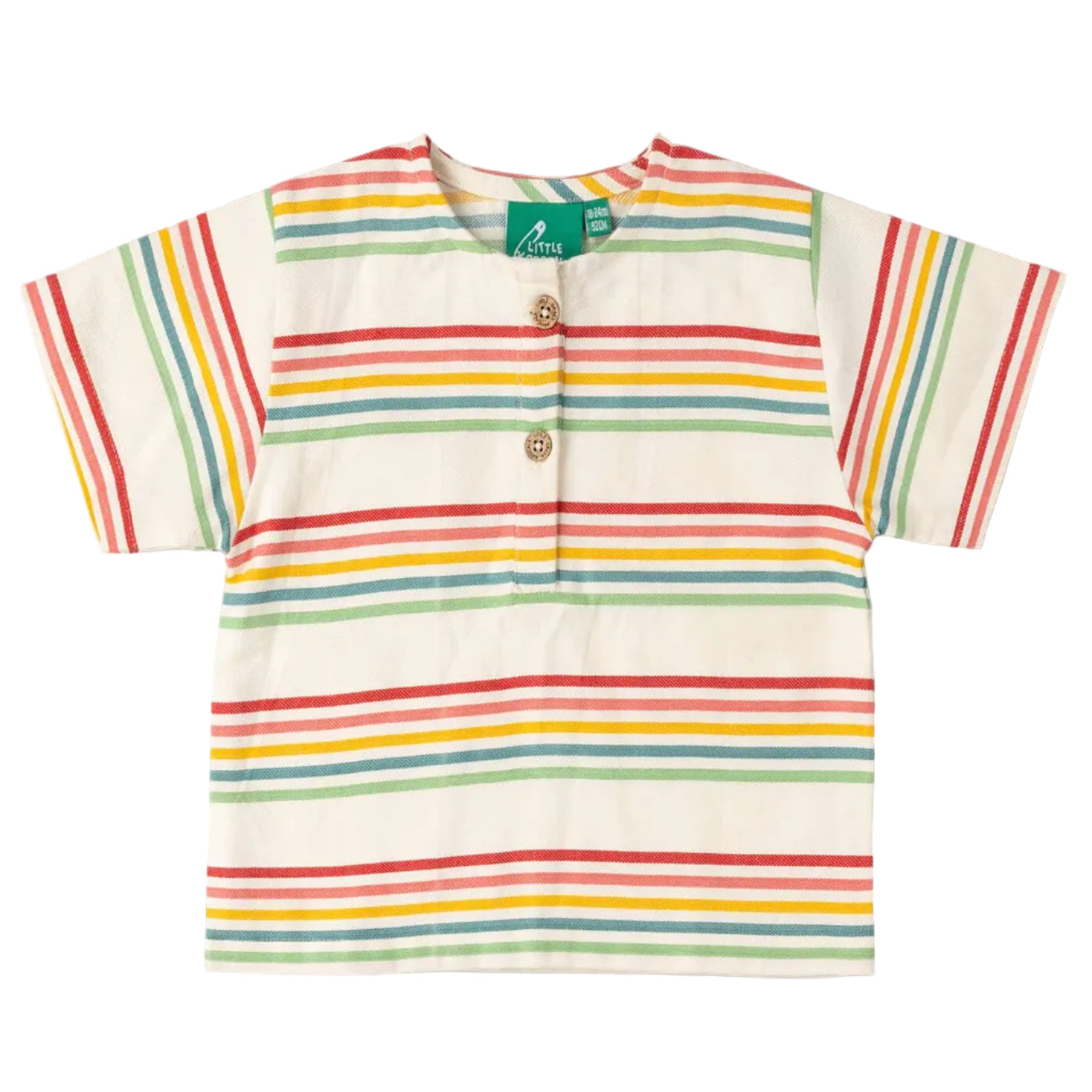 Cream Rainbow Loose Fit SS Henley Top