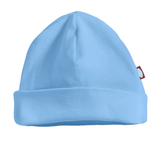 Organic Cotton Baby Rib Beanie Hat - Bright Light Blue