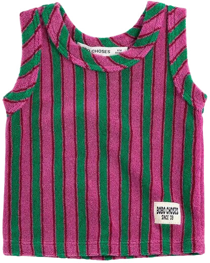 Striped Terry Cloth Tank Top