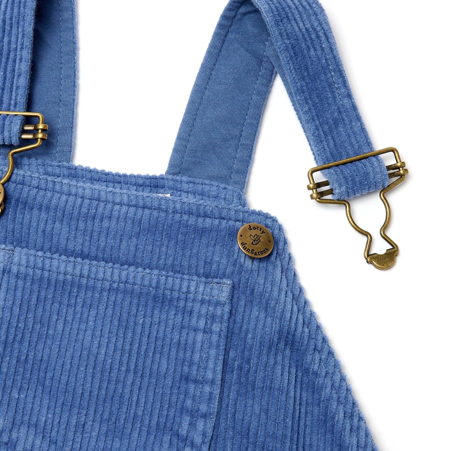 Petrol Blue Chunky Cord Dungarees