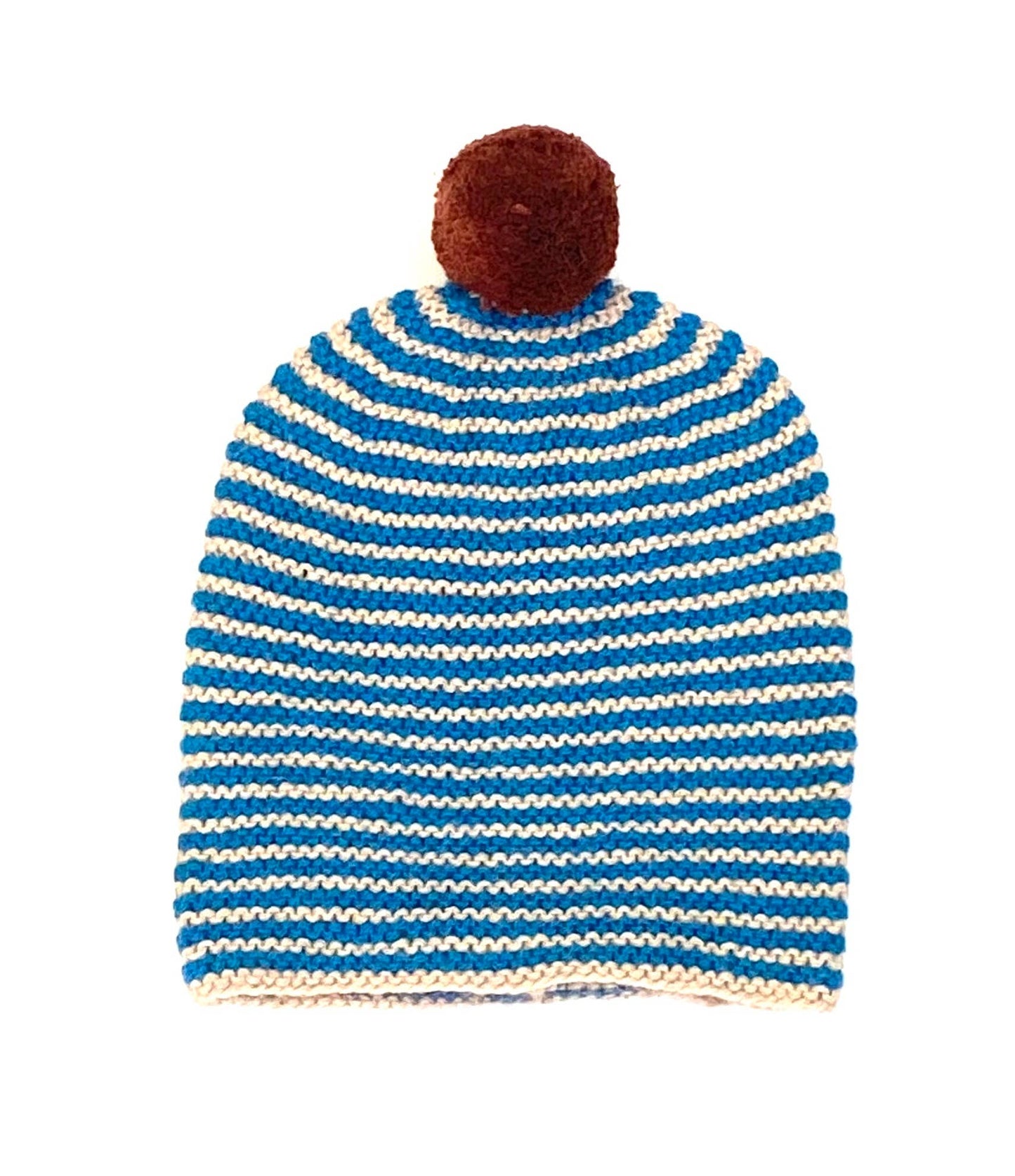 Striped Pom Hat Ocean