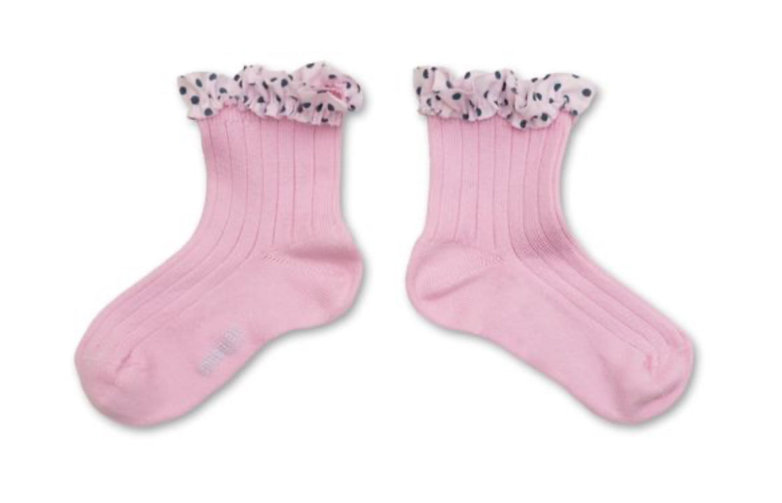 Emilie - Polka Dots Ruffle Ankle Socks