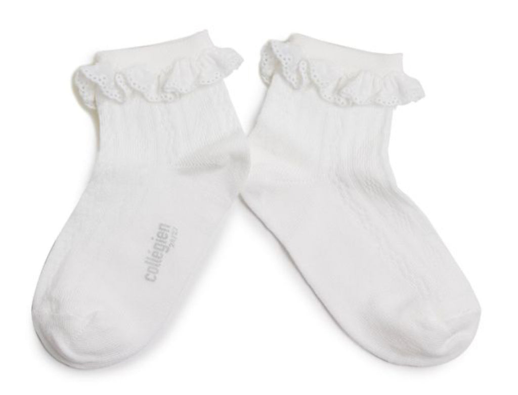 Marie-Antoinette
Lightweight Pointelle Socks w/Broderie Anglaise