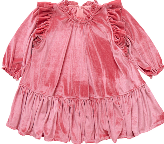 Velour Harper Dress - Desert Rose