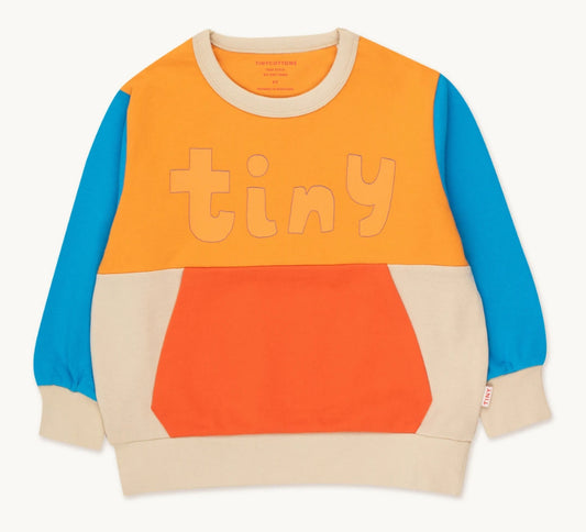 Tiny Colorblock Sweatshirt - Orange/Vanilla