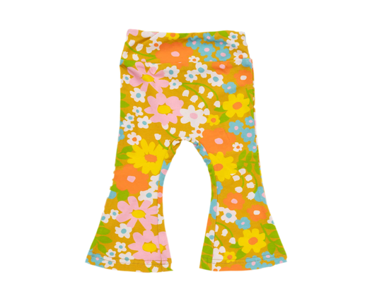 Sixties Floral Bell Bottoms Leggings