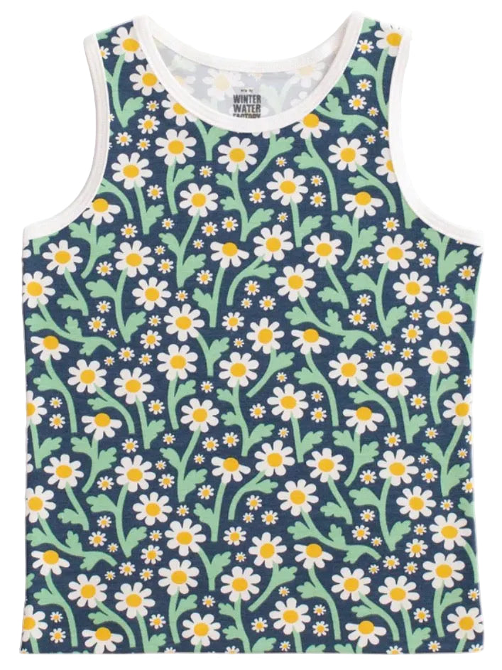 Tank Top - Bold Daisies Navy