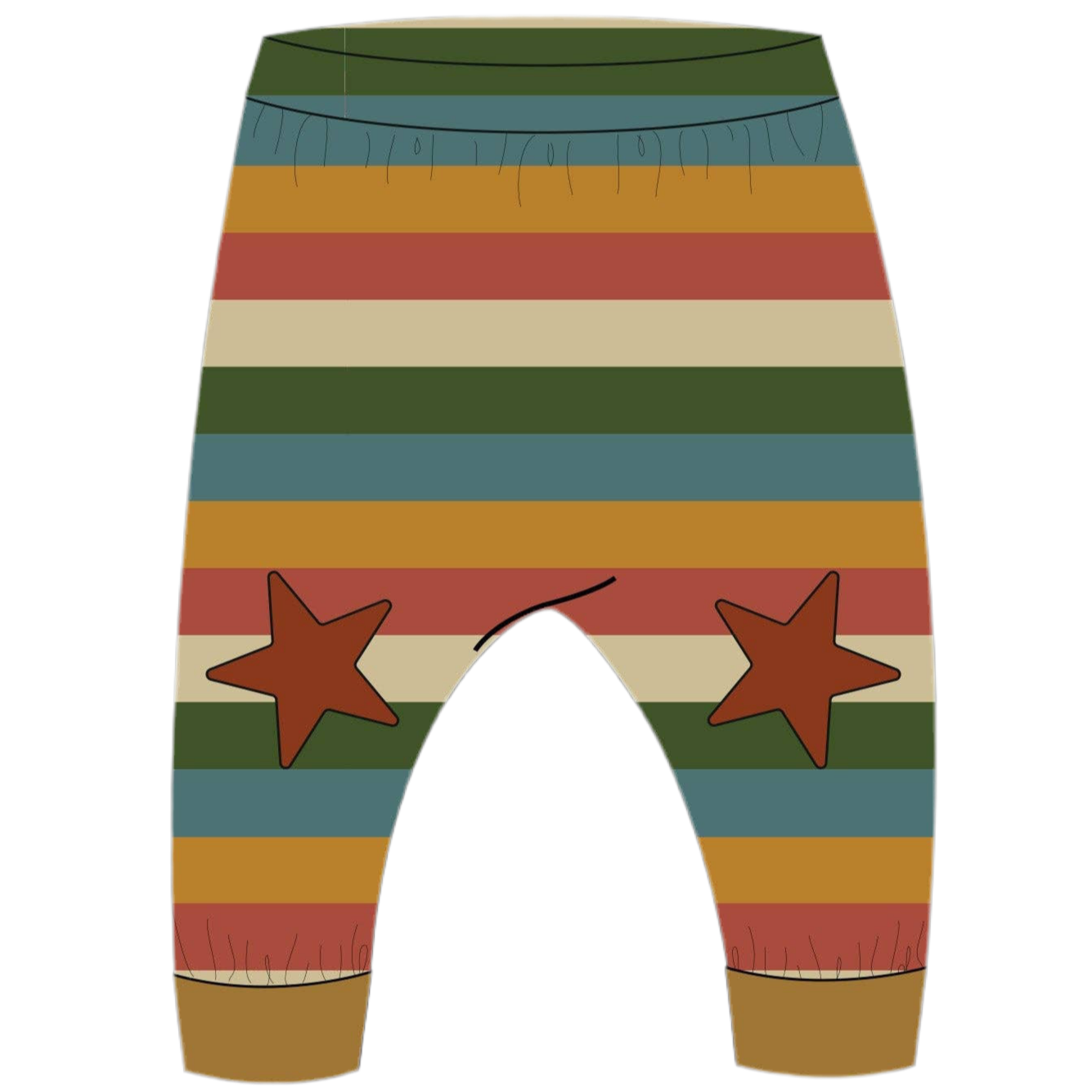 Rainbow Striped Knee Patch Joggers
