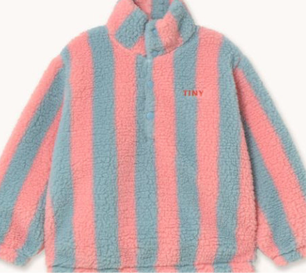 Stripes Sherpa Fleece Sweatshirt - Pink