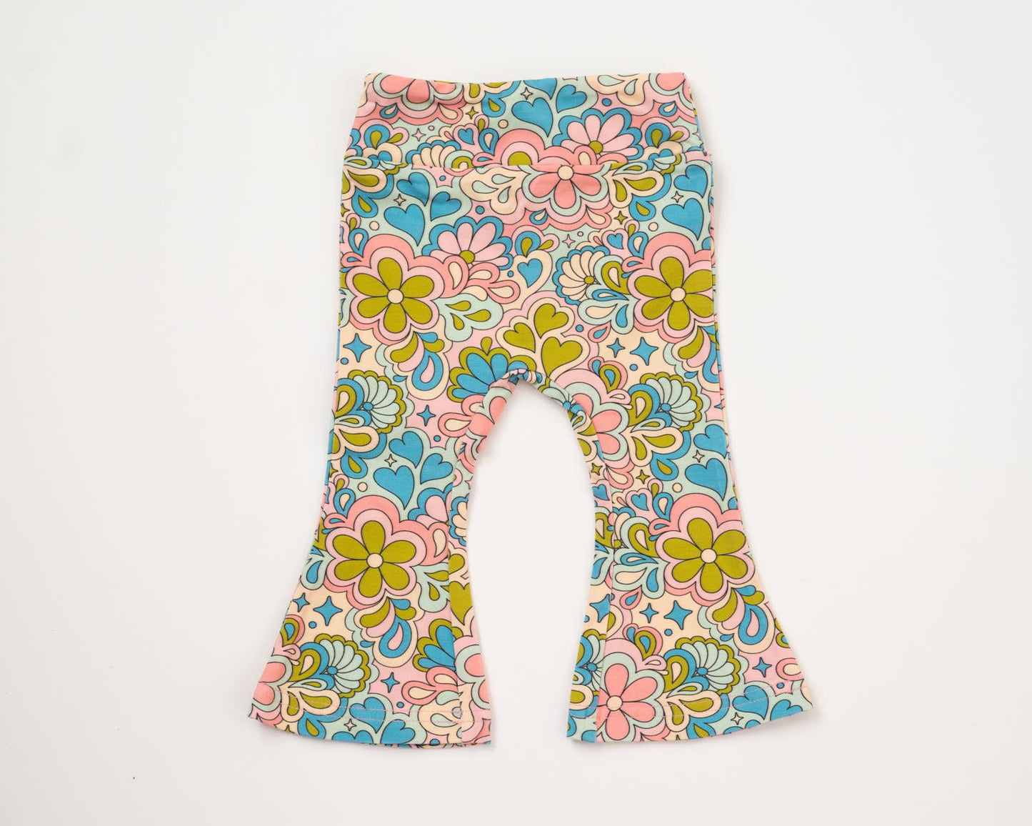 Blue Psychedelic 60s Bell Bottoms Leggings