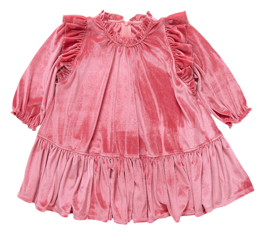 Velour Harper Dress - Desert Rose