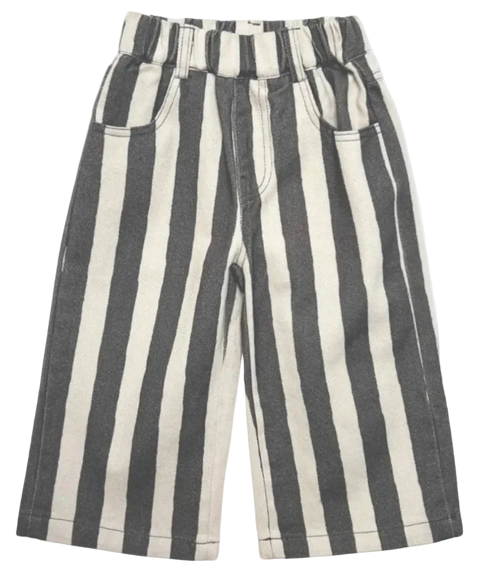 Stripe Wide Jeans