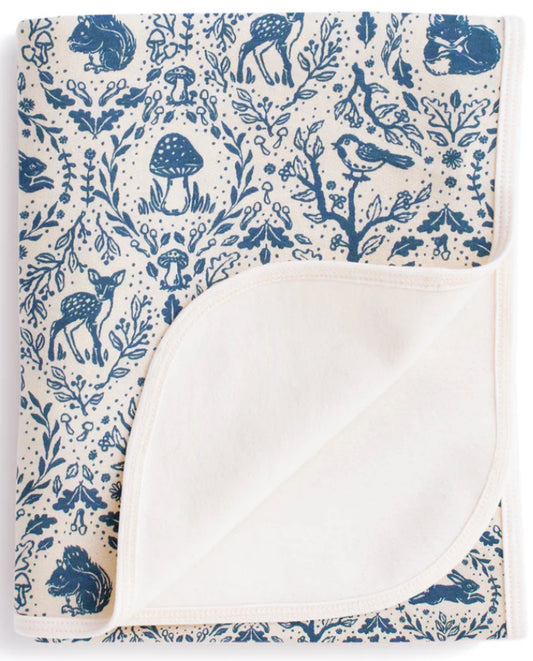 French Terry Blanket - Animal Tapestry Delft Blue