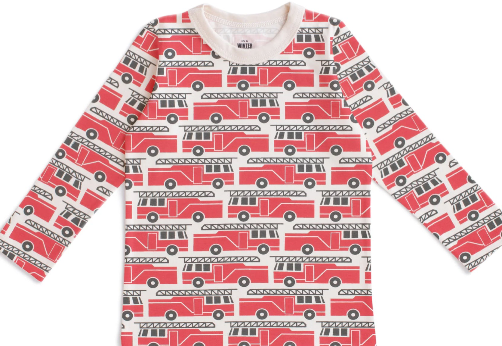 Long Sleeve Tee - Fire Trucks