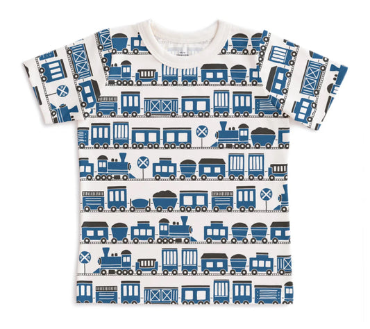 Tee Shirt SS - Trains Blue