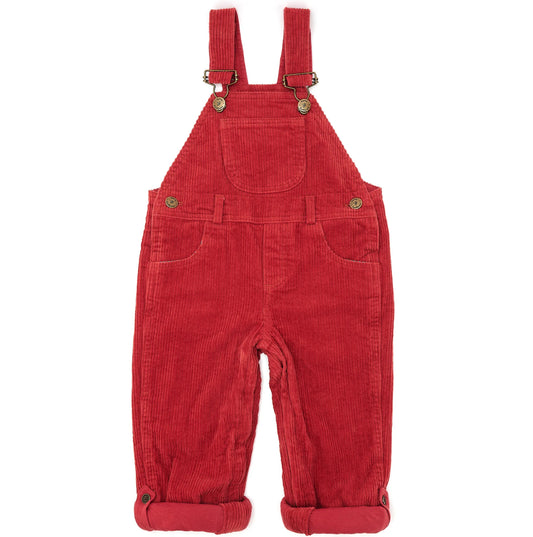 Robin Red Chunky Cord Dungarees