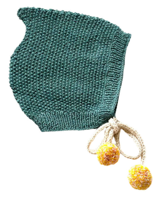 Alpaca Bonnet: Teal with Yellow Specks