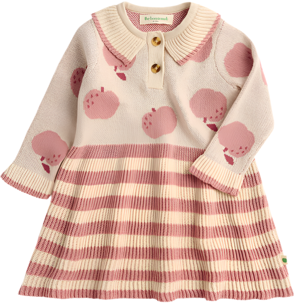 Baby Apple Knit Dress - Cream