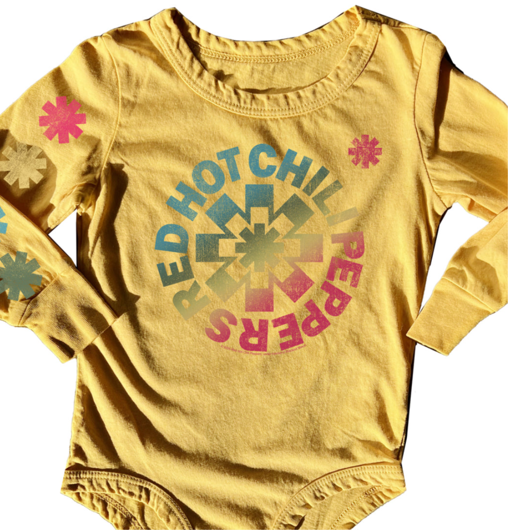 Red Hot Chili Peppers Yellow Raglan LS Onesie