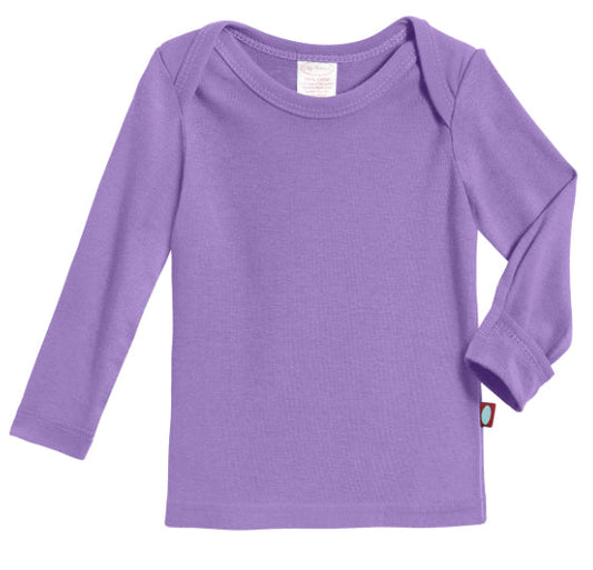 Organic Cotton Baby Rib Long Sleeve Lap Tee - Deep Purple