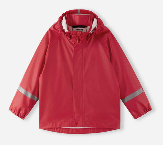 Lampi - Waterproof Rubber Rain Jacket - Red