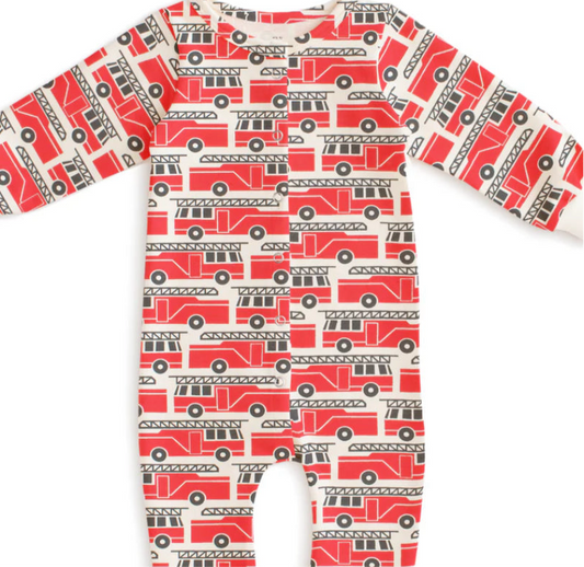French Terry Jumpsuit - Firetrucks